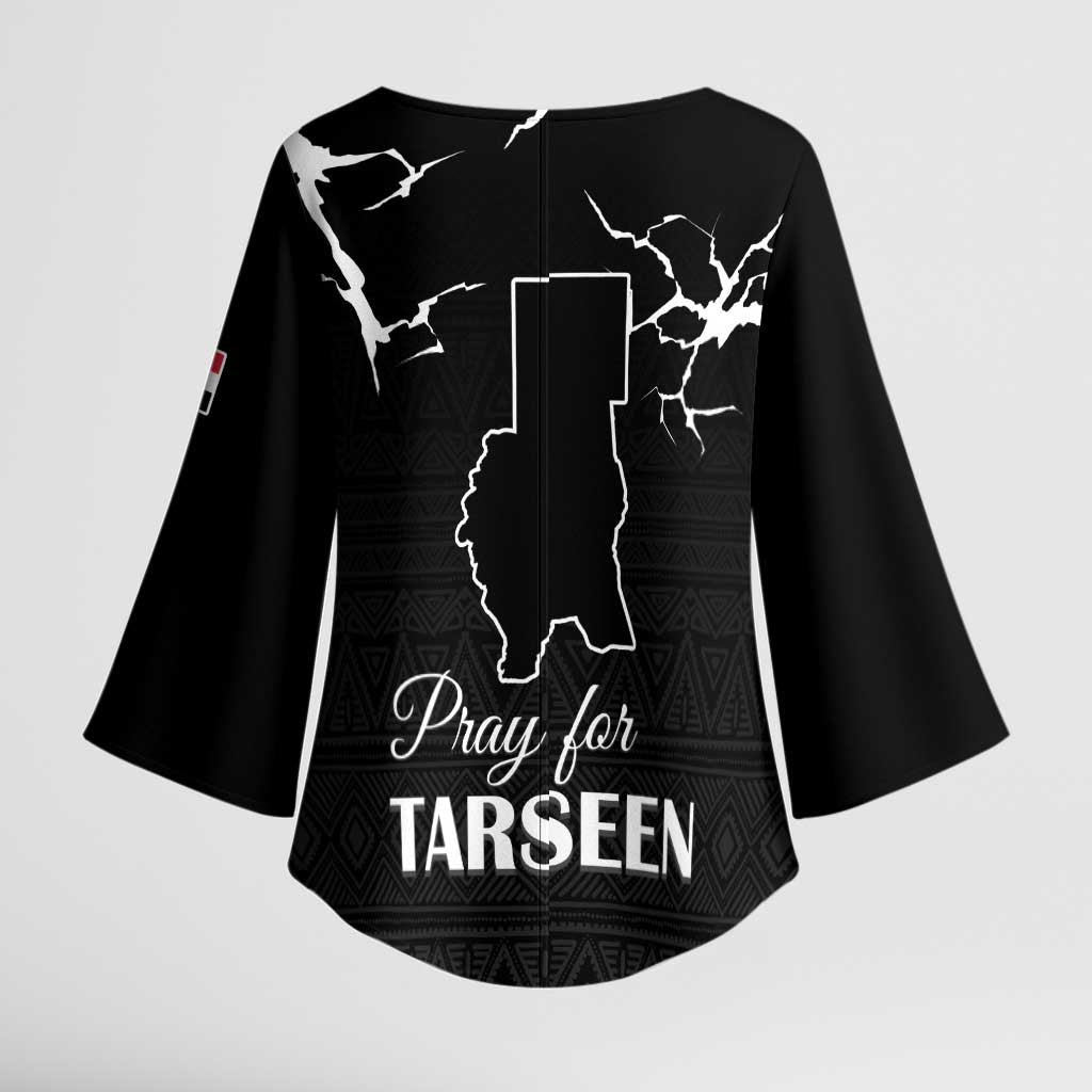 Darfur Sudan Strong Kimono Sleeve Blouse Pray for Tarseen - Wonder Print Shop