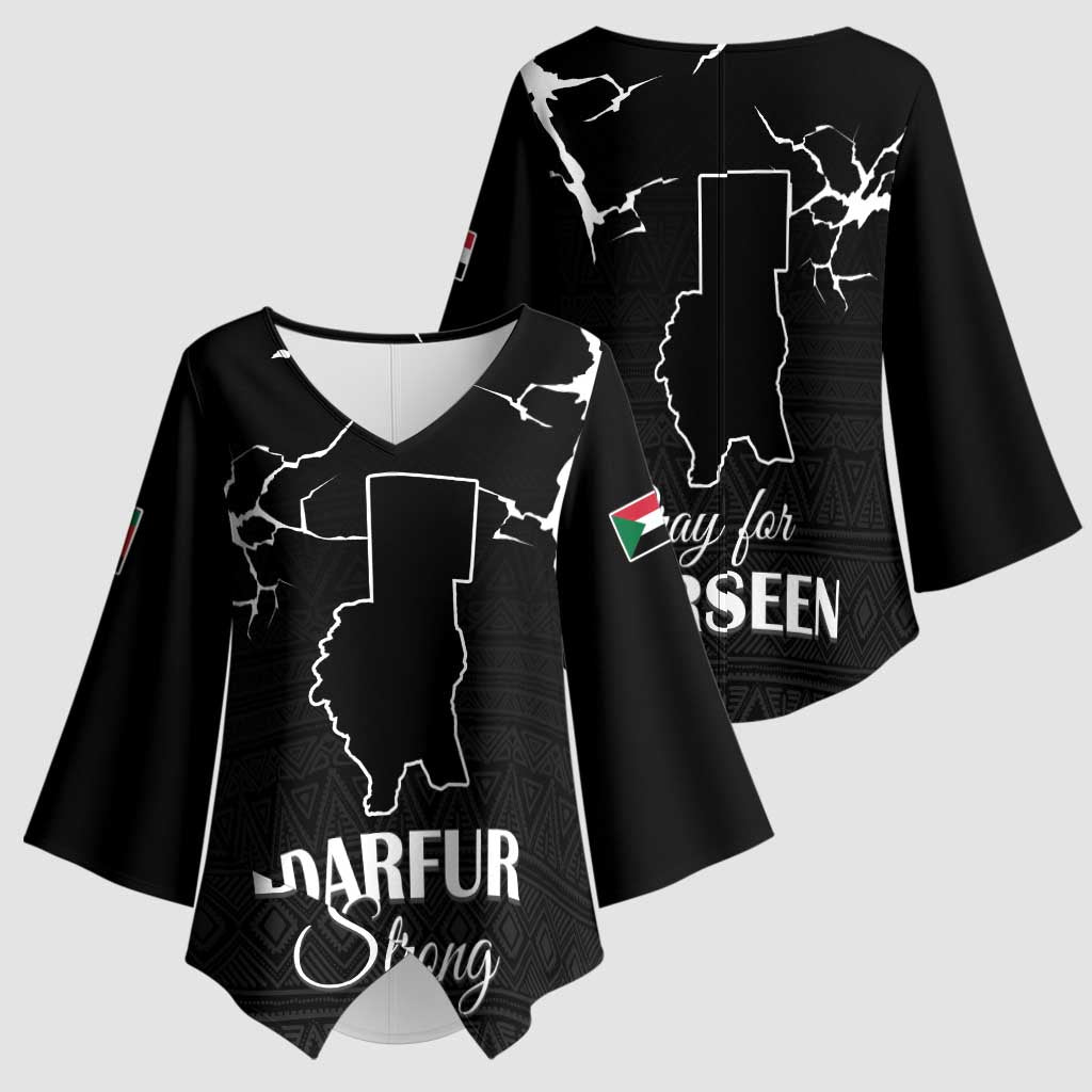 Darfur Sudan Strong Kimono Sleeve Blouse Pray for Tarseen - Wonder Print Shop