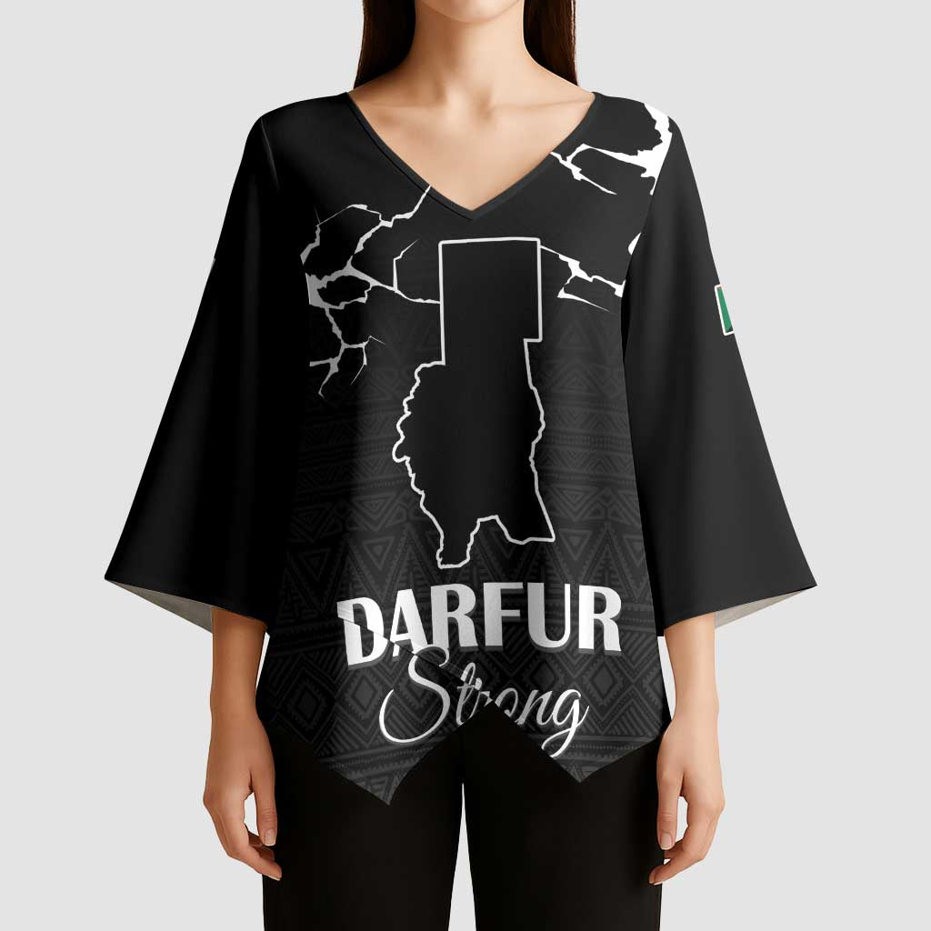 Darfur Sudan Strong Kimono Sleeve Blouse Pray for Tarseen - Wonder Print Shop