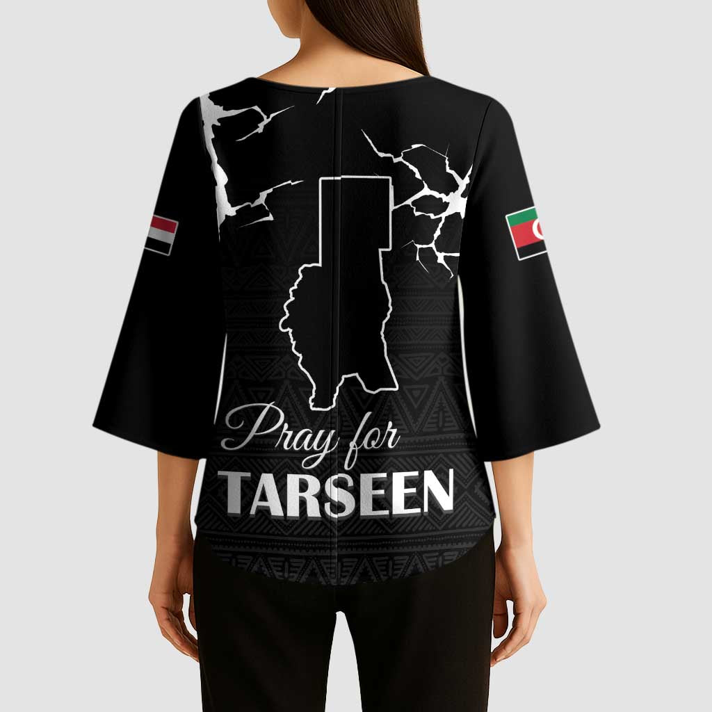 Darfur Sudan Strong Kimono Sleeve Blouse Pray for Tarseen - Wonder Print Shop