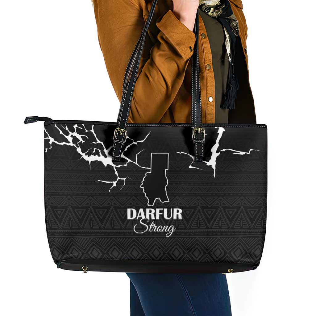 Darfur Sudan Strong Leather Tote Bag Pray for Tarseen - Wonder Print Shop