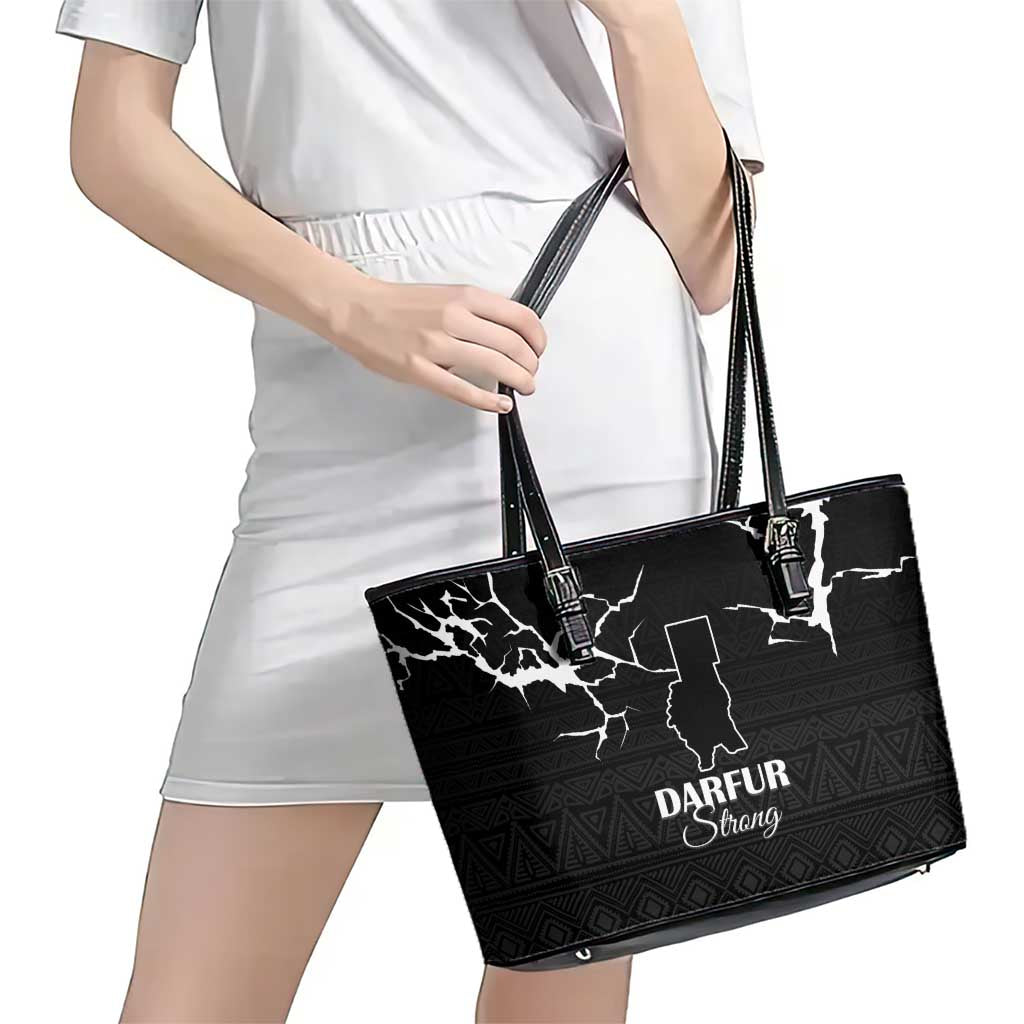 Darfur Sudan Strong Leather Tote Bag Pray for Tarseen - Wonder Print Shop