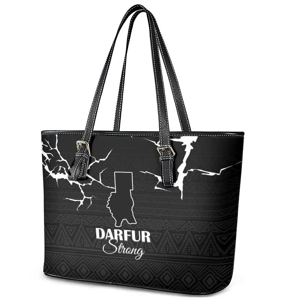 Darfur Sudan Strong Leather Tote Bag Pray for Tarseen - Wonder Print Shop