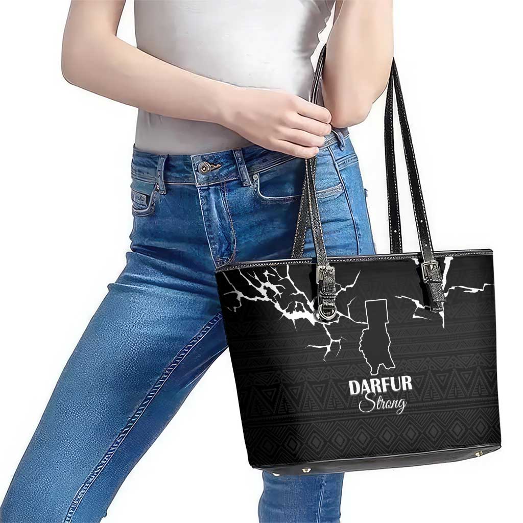 Darfur Sudan Strong Leather Tote Bag Pray for Tarseen - Wonder Print Shop