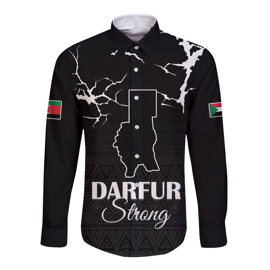 Darfur Sudan Strong Long Sleeve Button Shirt Pray for Tarseen - Wonder Print Shop