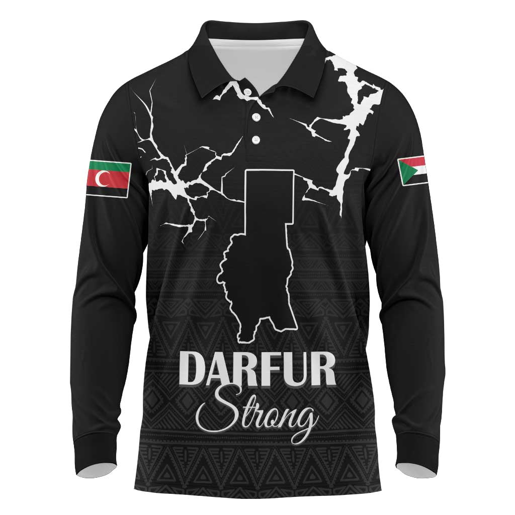 Darfur Sudan Strong Long Sleeve Polo Shirt Pray for Tarseen - Wonder Print Shop