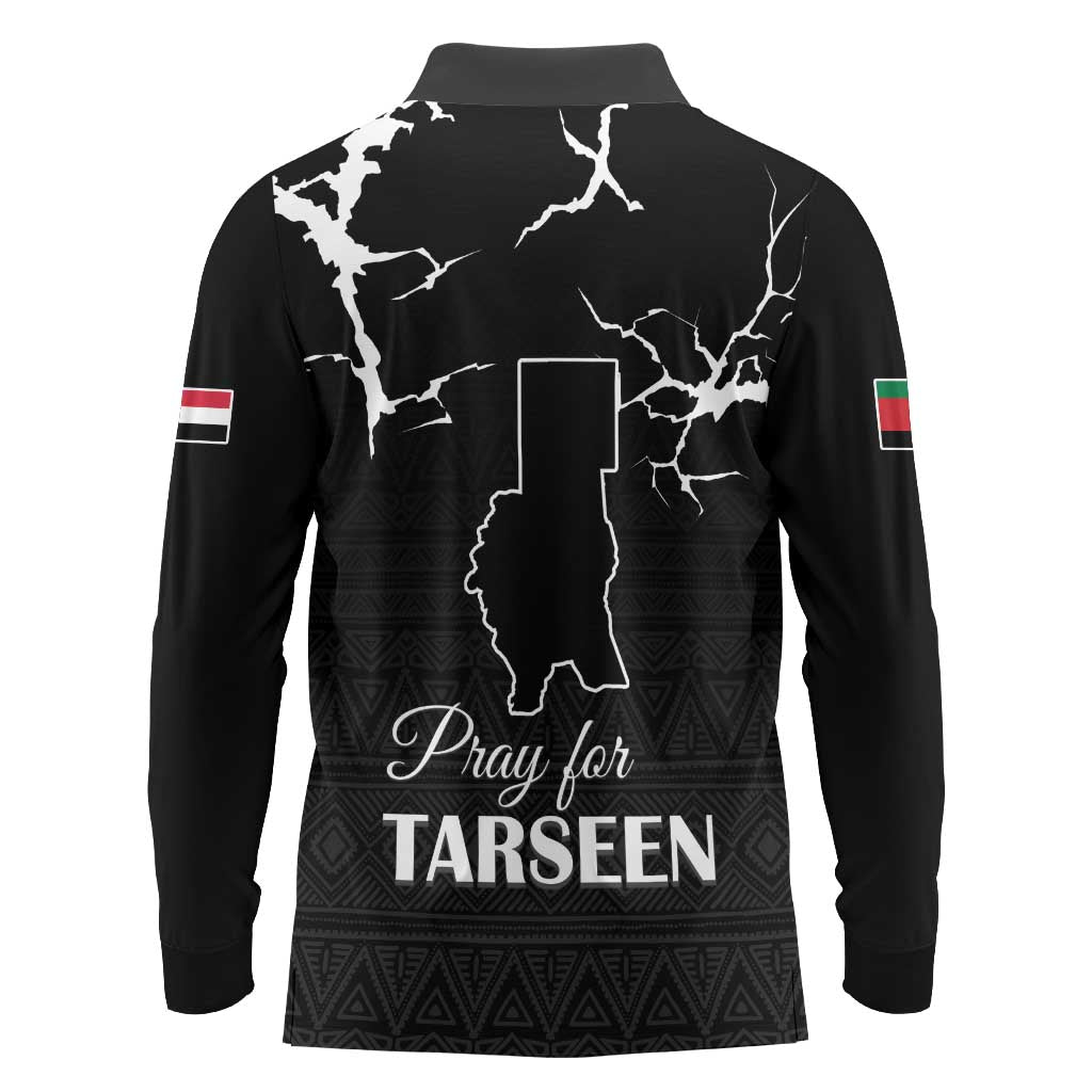 Darfur Sudan Strong Long Sleeve Polo Shirt Pray for Tarseen - Wonder Print Shop