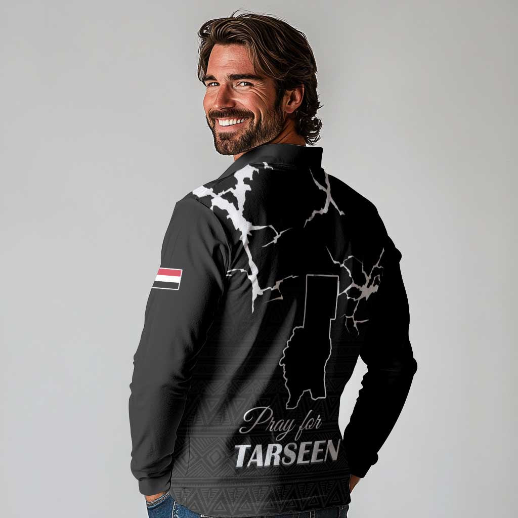 Darfur Sudan Strong Long Sleeve Polo Shirt Pray for Tarseen - Wonder Print Shop