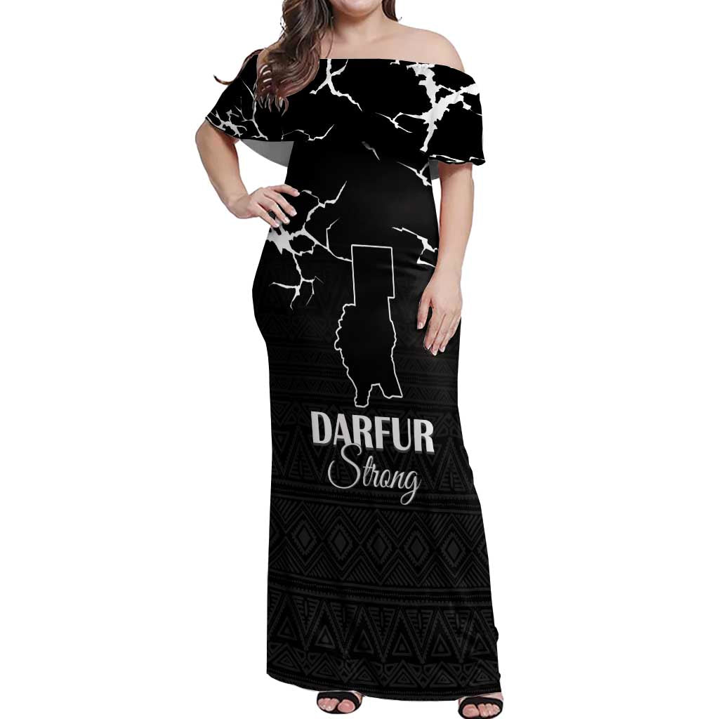 Darfur Sudan Strong Off Shoulder Maxi Dress Pray for Tarseen - Wonder Print Shop