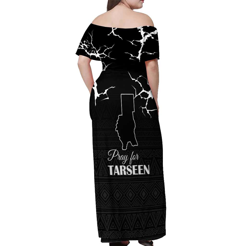 Darfur Sudan Strong Off Shoulder Maxi Dress Pray for Tarseen - Wonder Print Shop