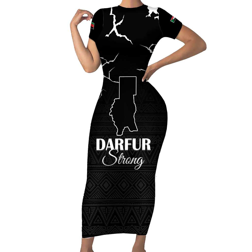 Darfur Sudan Strong Short Sleeve Bodycon Dress Pray for Tarseen - Wonder Print Shop