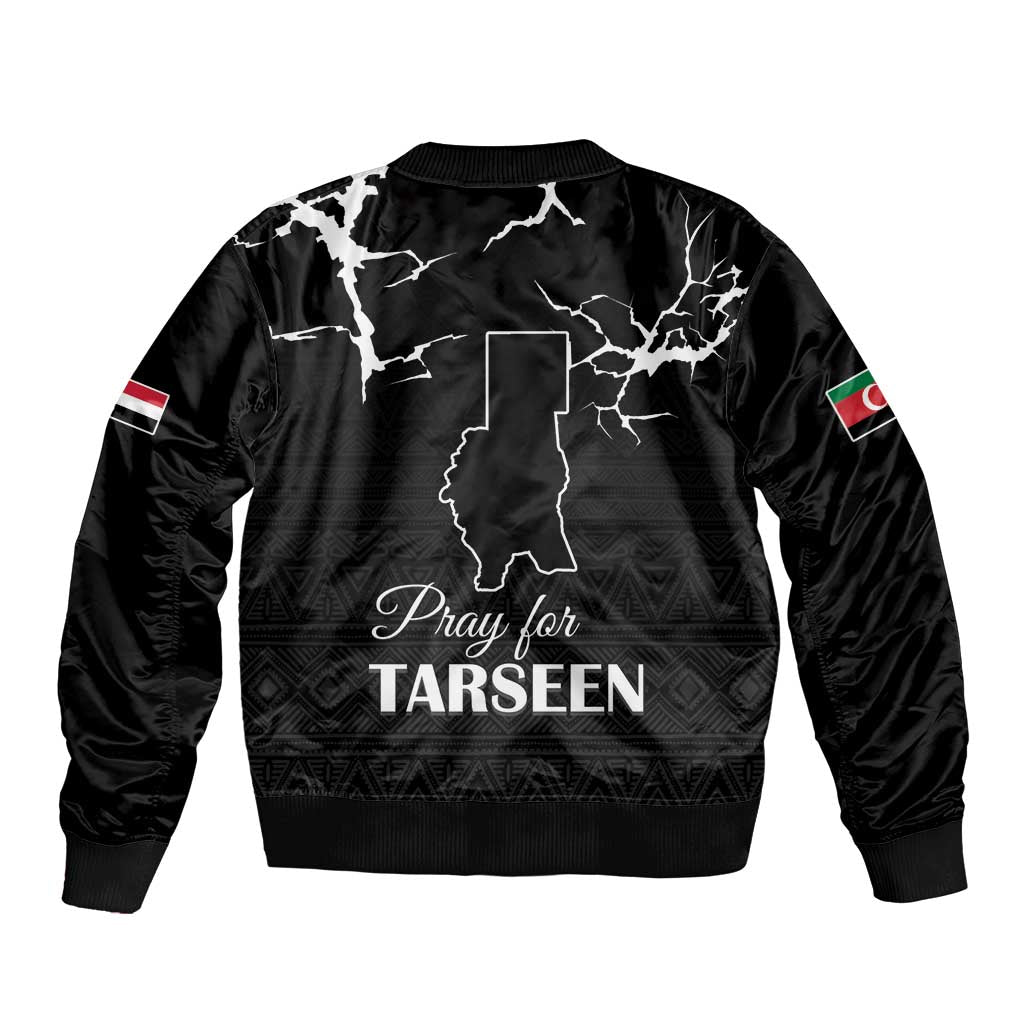 Darfur Sudan Strong Sleeve Zip Bomber Jacket Pray for Tarseen - Wonder Print Shop