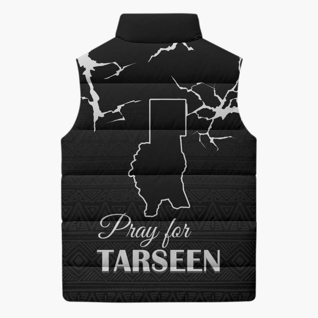 Darfur Sudan Strong Sleeveless Puffer Jacket Pray for Tarseen - Wonder Print Shop