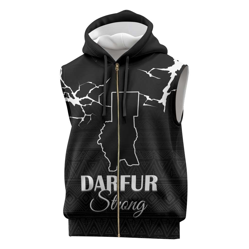 Darfur Sudan Strong Sleeveless Zip Hoodie Pray for Tarseen - Wonder Print Shop