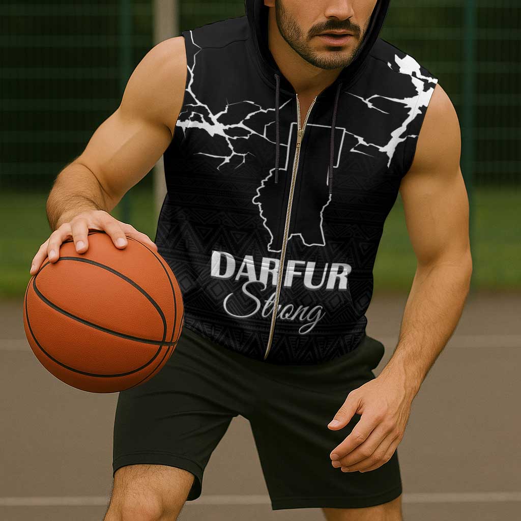 Darfur Sudan Strong Sleeveless Zip Hoodie Pray for Tarseen - Wonder Print Shop