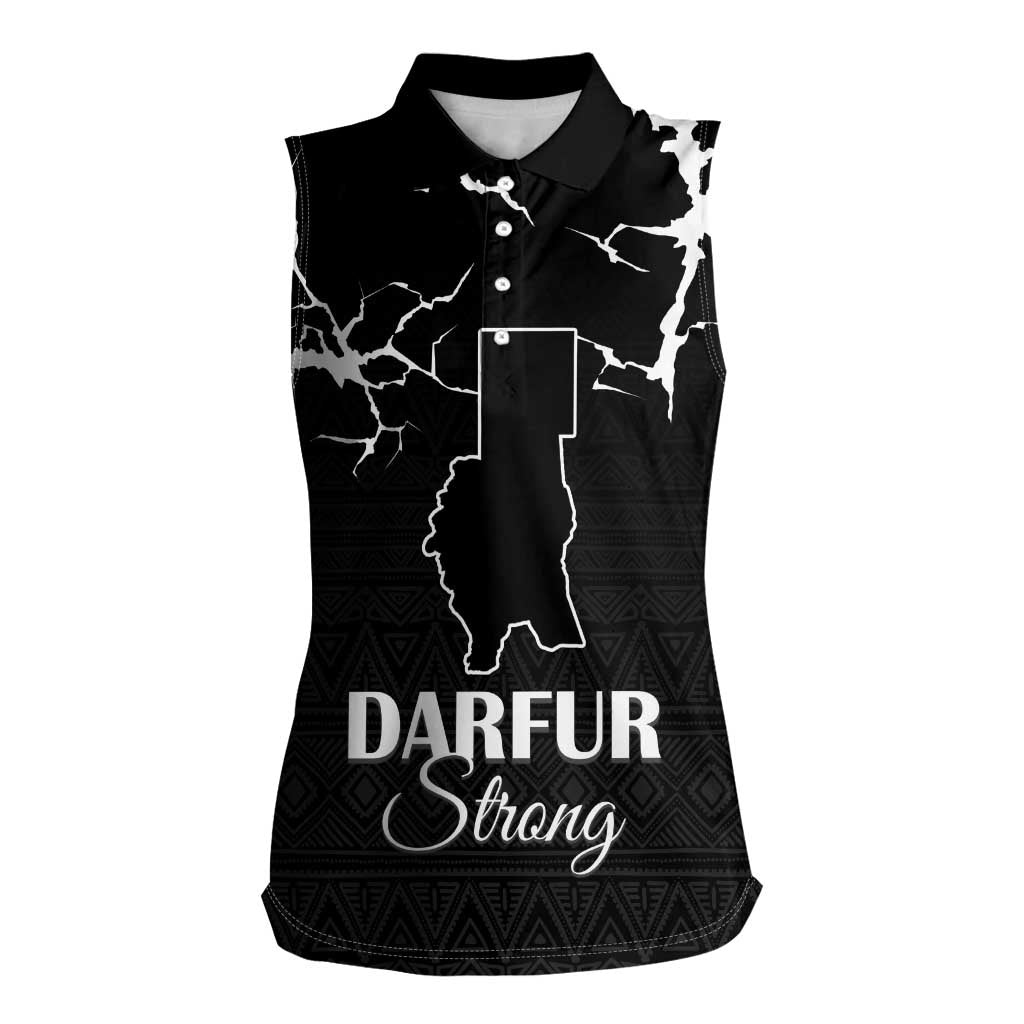 Darfur Sudan Strong Women Sleeveless Polo Shirt Pray for Tarseen - Wonder Print Shop