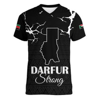 Darfur Sudan Strong Women V-Neck T-Shirt Pray for Tarseen - Wonder Print Shop