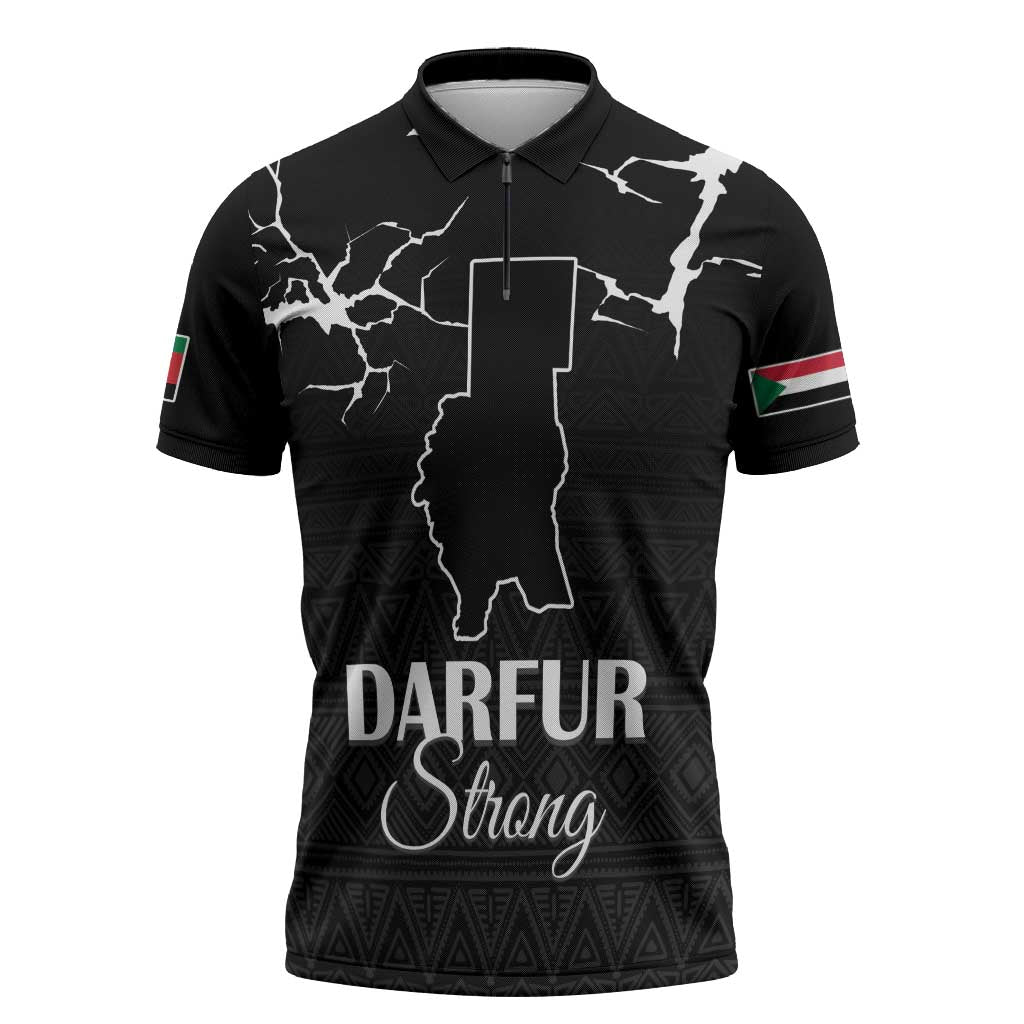 Darfur Sudan Strong Zipper Polo Shirt Pray for Tarseen - Wonder Print Shop