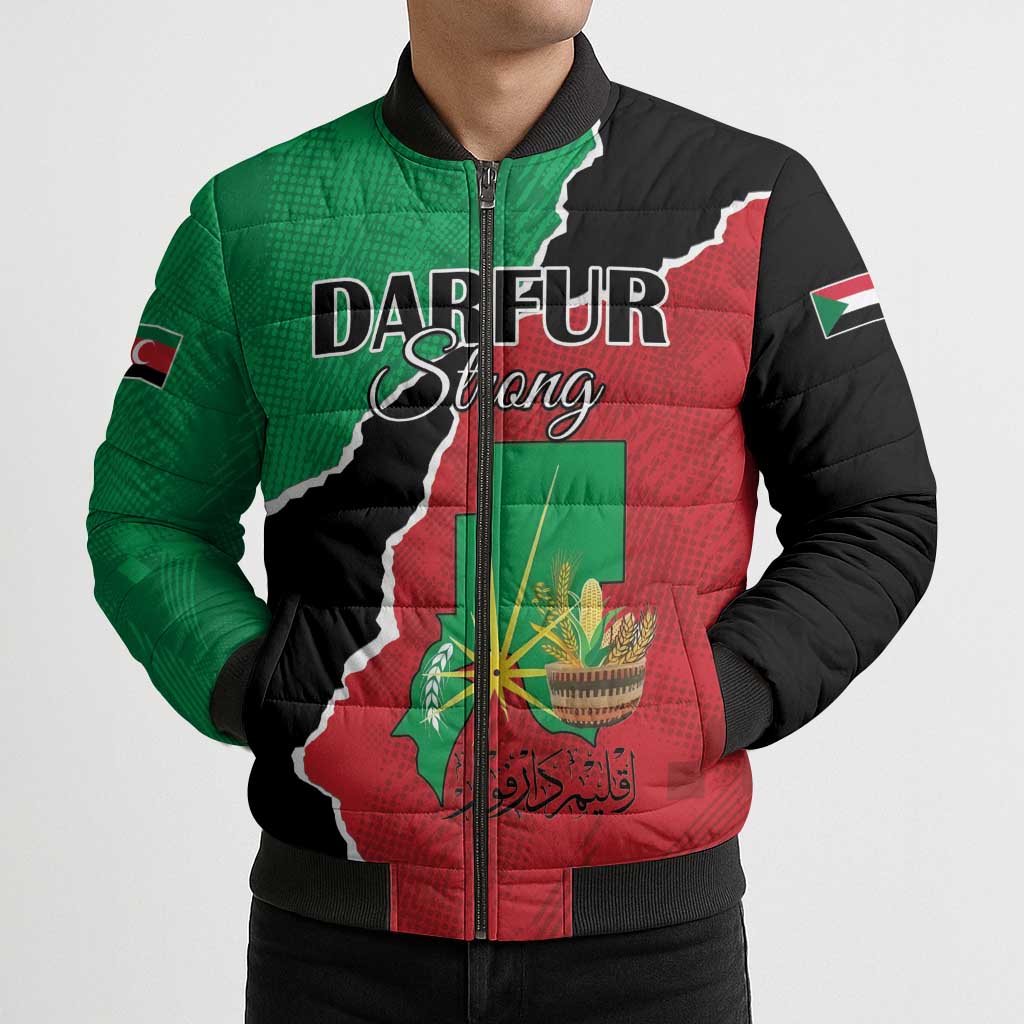 Personalized Sudan Bomber Puffer Jacket Darfur Be Strong - Wonder Print Shop
