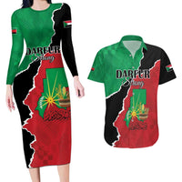 Personalized Sudan Couples Matching Long Sleeve Bodycon Dress and Hawaiian Shirt Darfur Be Strong - Wonder Print Shop