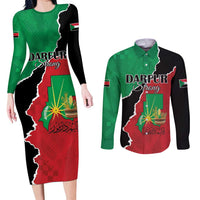 Personalized Sudan Couples Matching Long Sleeve Bodycon Dress and Long Sleeve Button Shirt Darfur Be Strong - Wonder Print Shop