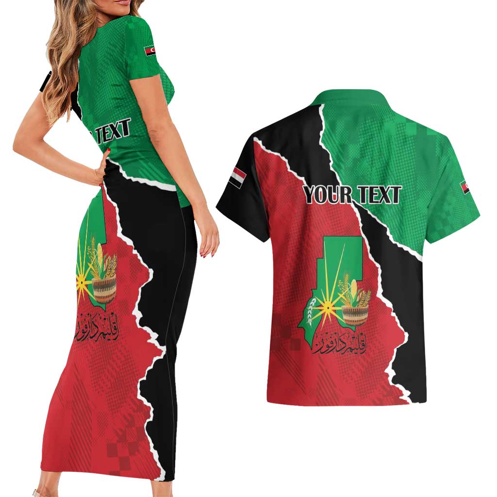Personalized Sudan Couples Matching Short Sleeve Bodycon Dress and Hawaiian Shirt Darfur Be Strong - Wonder Print Shop
