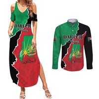 Personalized Sudan Couples Matching Summer Maxi Dress and Long Sleeve Button Shirt Darfur Be Strong - Wonder Print Shop