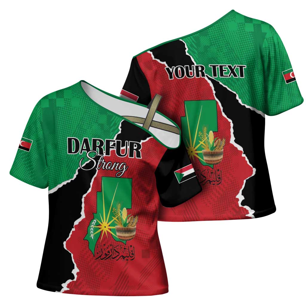 Personalized Sudan Cross Shoulder Shirt Darfur Be Strong - Wonder Print Shop