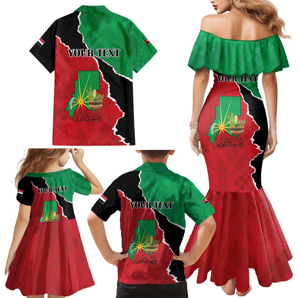 Personalized Sudan Family Matching Mermaid Dress and Hawaiian Shirt Darfur Be Strong - Wonder Print Shop
