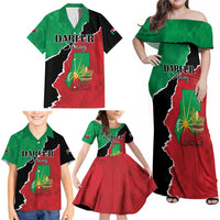 Personalized Sudan Family Matching Off Shoulder Maxi Dress and Hawaiian Shirt Darfur Be Strong - Wonder Print Shop