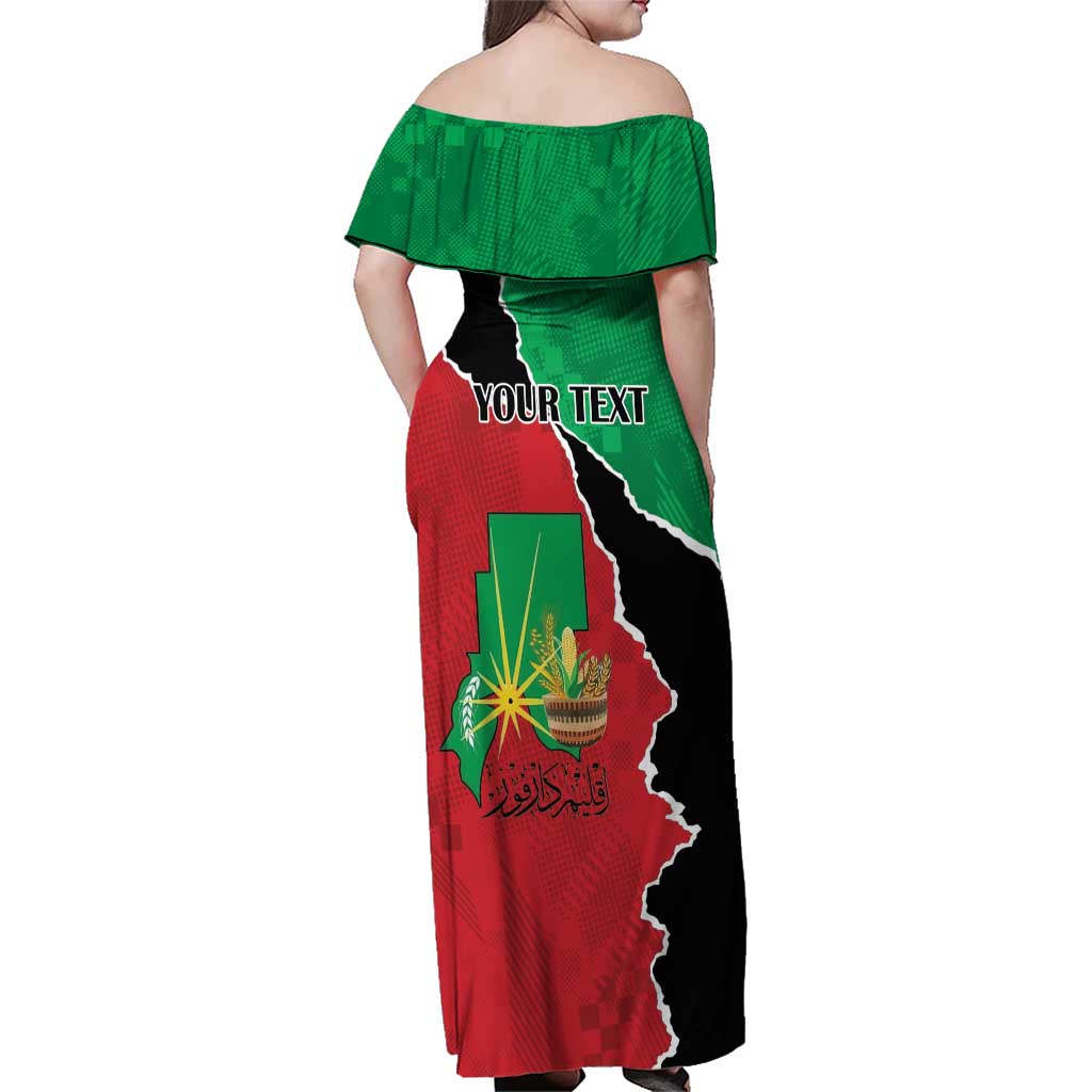 Personalized Sudan Family Matching Off Shoulder Maxi Dress and Hawaiian Shirt Darfur Be Strong - Wonder Print Shop