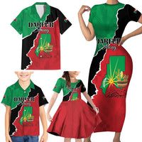 Personalized Sudan Family Matching Short Sleeve Bodycon Dress and Hawaiian Shirt Darfur Be Strong - Wonder Print Shop