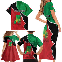 Personalized Sudan Family Matching Short Sleeve Bodycon Dress and Hawaiian Shirt Darfur Be Strong - Wonder Print Shop