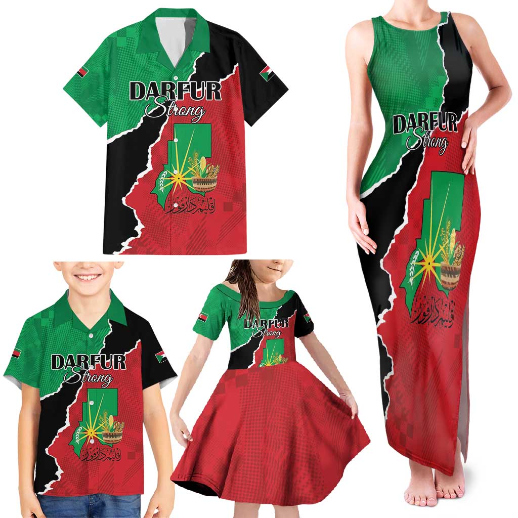 Personalized Sudan Family Matching Tank Maxi Dress and Hawaiian Shirt Darfur Be Strong - Wonder Print Shop