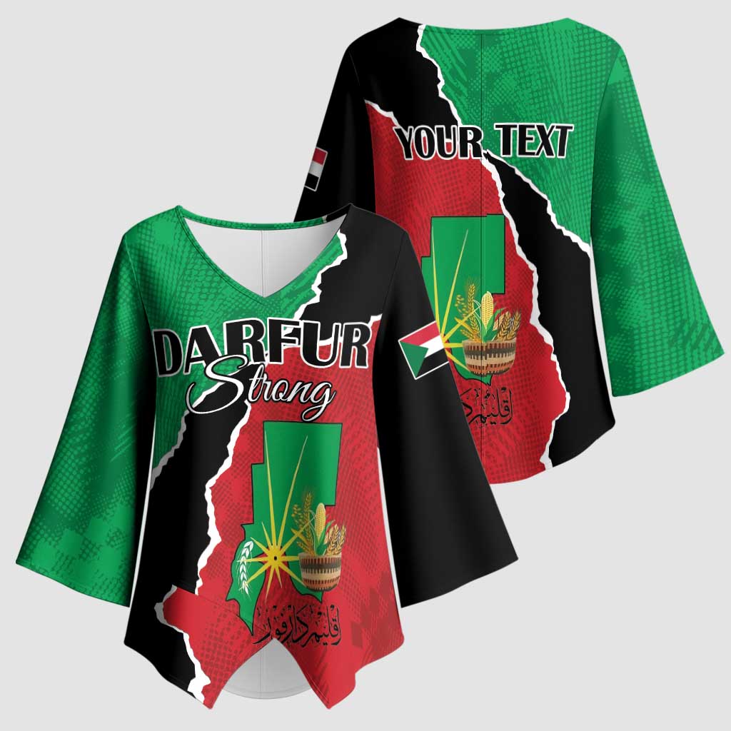 Personalized Sudan Kimono Sleeve Blouse Darfur Be Strong - Wonder Print Shop