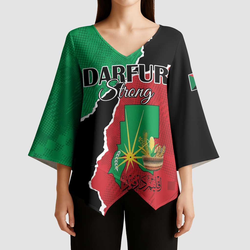 Personalized Sudan Kimono Sleeve Blouse Darfur Be Strong - Wonder Print Shop
