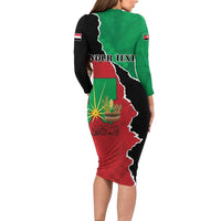 Personalized Sudan Long Sleeve Bodycon Dress Darfur Be Strong - Wonder Print Shop