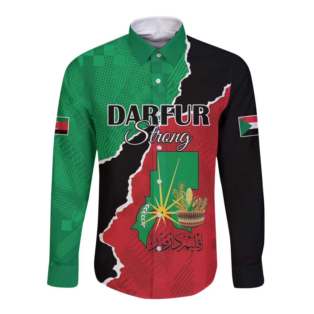 Personalized Sudan Long Sleeve Button Shirt Darfur Be Strong - Wonder Print Shop