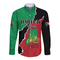 Personalized Sudan Long Sleeve Button Shirt Darfur Be Strong - Wonder Print Shop