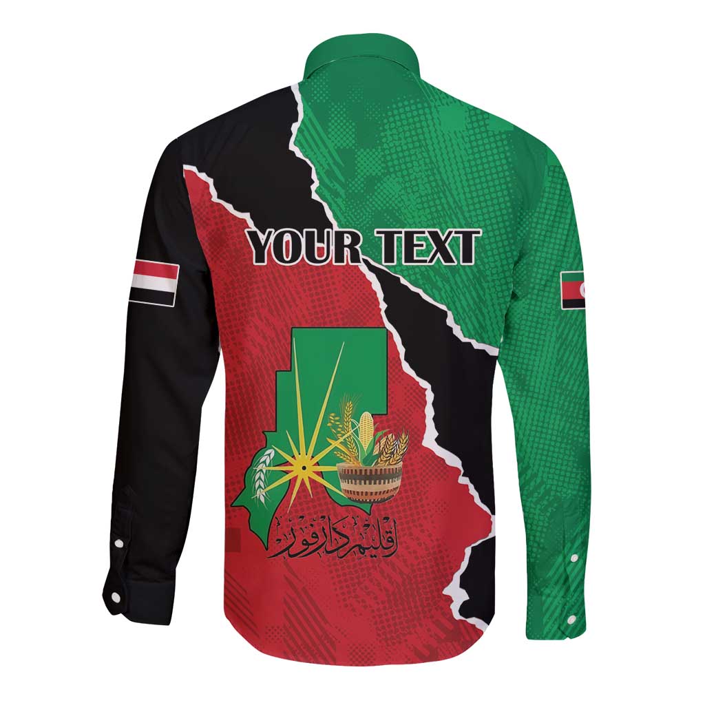 Personalized Sudan Long Sleeve Button Shirt Darfur Be Strong - Wonder Print Shop