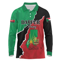 Personalized Sudan Long Sleeve Polo Shirt Darfur Be Strong - Wonder Print Shop