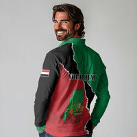 Personalized Sudan Long Sleeve Polo Shirt Darfur Be Strong - Wonder Print Shop