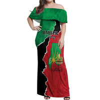 Personalized Sudan Off Shoulder Maxi Dress Darfur Be Strong - Wonder Print Shop