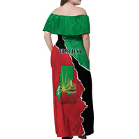 Personalized Sudan Off Shoulder Maxi Dress Darfur Be Strong - Wonder Print Shop
