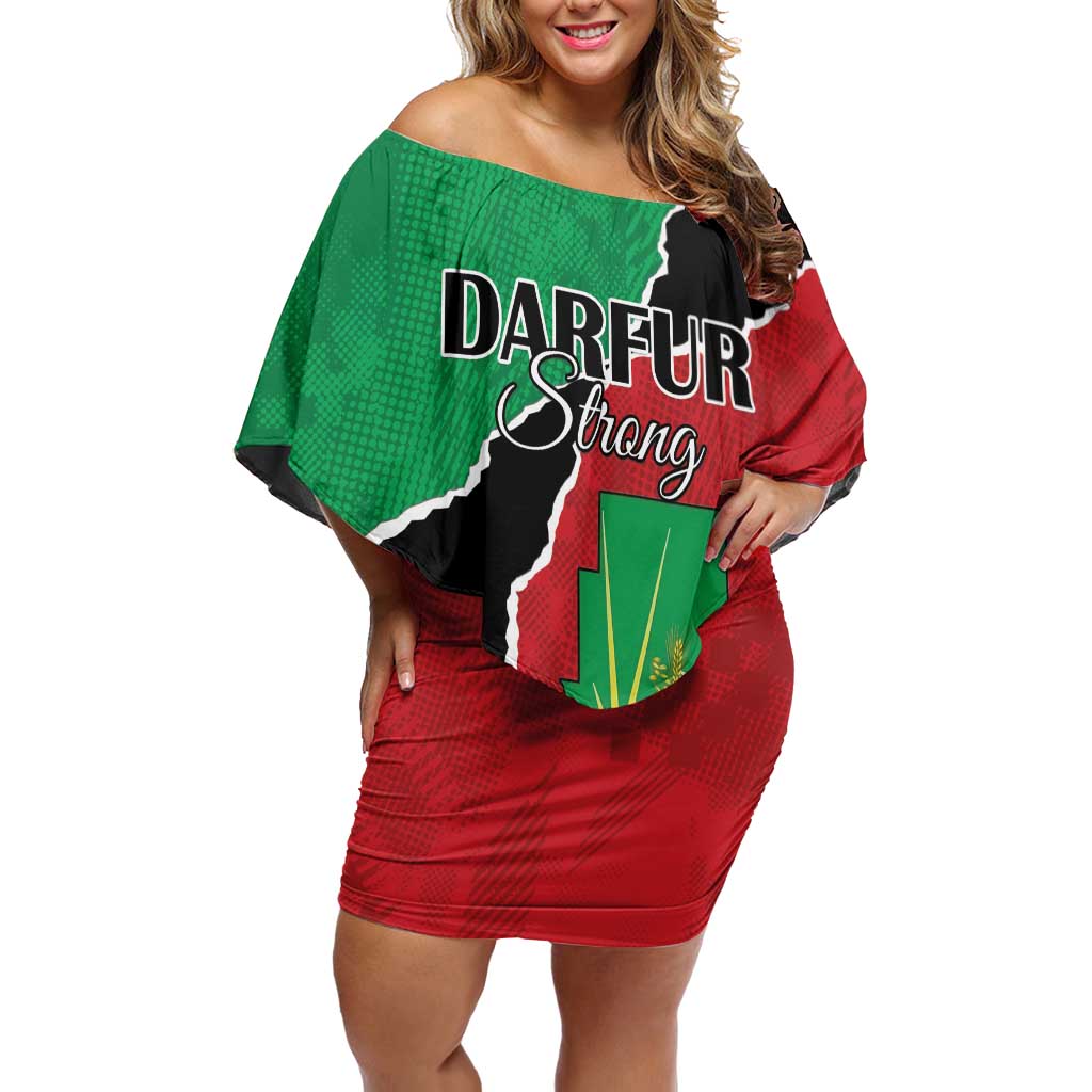 Personalized Sudan Off Shoulder Short Dress Darfur Be Strong - Wonder Print Shop