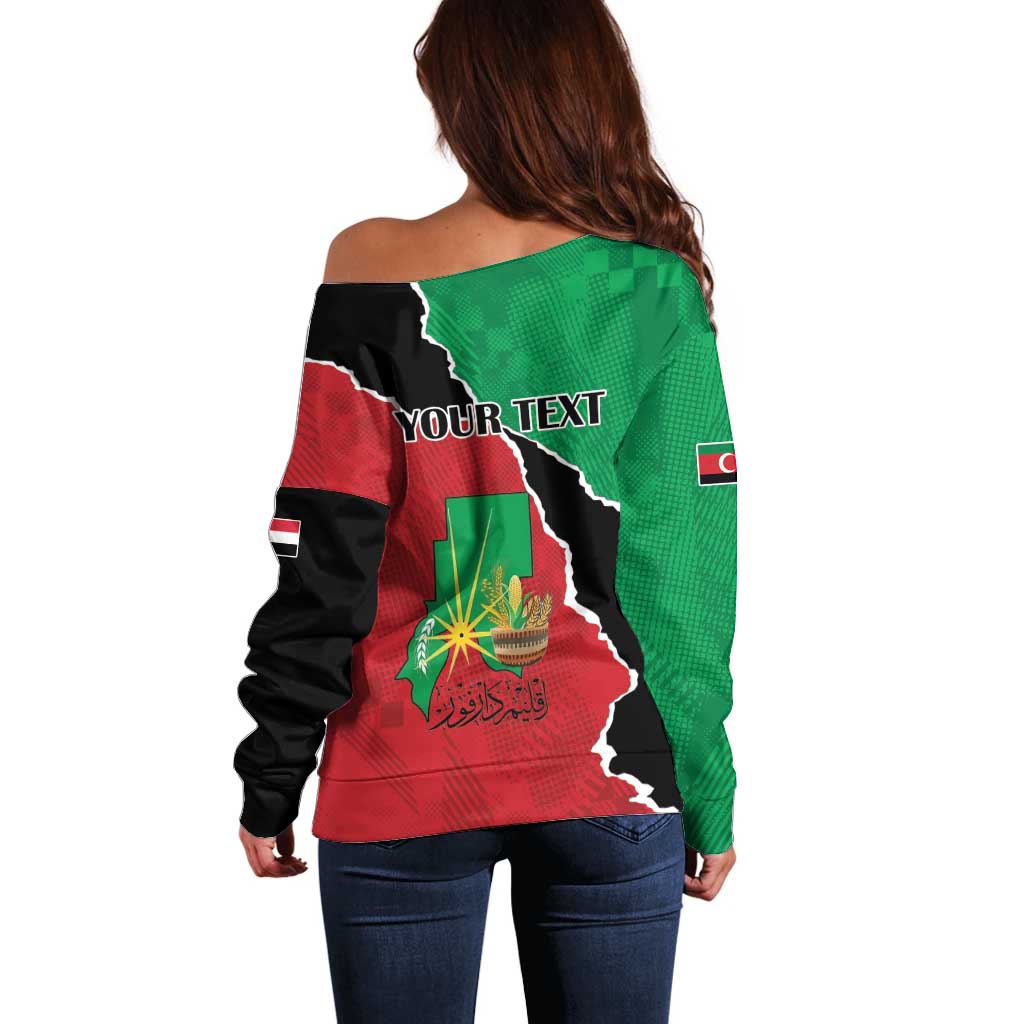 Personalized Sudan Off Shoulder Sweater Darfur Be Strong - Wonder Print Shop