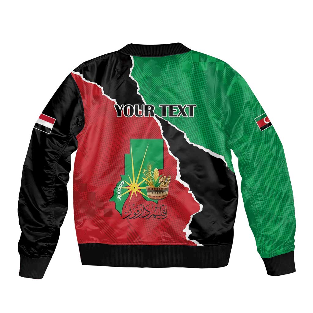 Personalized Sudan Sleeve Zip Bomber Jacket Darfur Be Strong - Wonder Print Shop