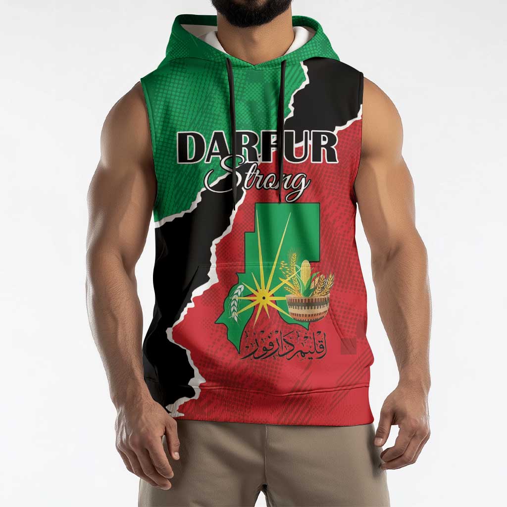 Personalized Sudan Sleeveless Hoodie Darfur Be Strong - Wonder Print Shop