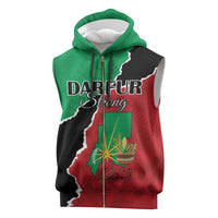Personalized Sudan Sleeveless Zip Hoodie Darfur Be Strong - Wonder Print Shop