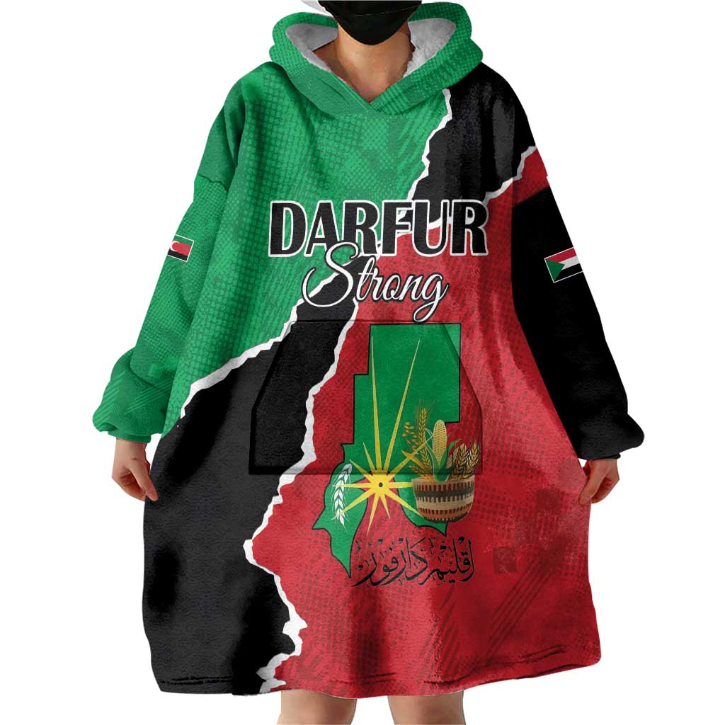 Personalized Sudan Wearable Blanket Hoodie Darfur Be Strong - Wonder Print Shop